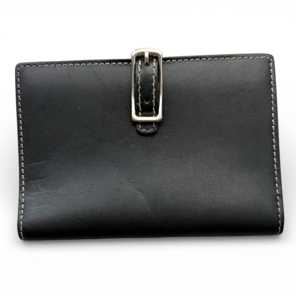 VTG Coach Black Leather Buckle Wallet Hamptons Y2K RARE Piece